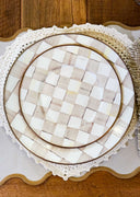 Mocha Check Salad Plate
