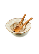Mocha Check Salad Serving Set