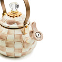 Mocha Check Whistling Tea Kettle