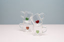 Mug Vidrio Corazón Verde