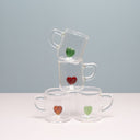 Mug Vidrio Corazón Verde Claro