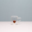 Mug Vidrio Corazón Caramel