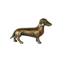 Mini Perro Salchicha Julio, figura decorativa en aleaciones metálicas con acabado dorado – vista 3
