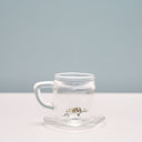 Set Mug y Plato Vidrio Leopardo