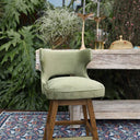 Silla Giratoria Barra Velvet Verde