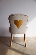 Silla Comedor Concha Velvet Beige Corazón