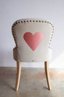 Silla Comedor Concha Velvet Beige Corazón