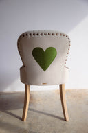 Silla Comedor Concha Velvet Beige Corazón