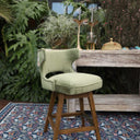 Silla Giratoria Barra Velvet Verde