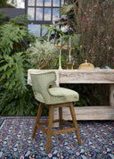 Silla Giratoria Barra Velvet Verde
