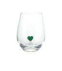 Vaso Cristal Corazón Verde