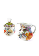 White Flower Market Lidded Sugar Bowl