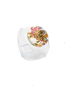 White Sweets Jar with Flower Market Lid