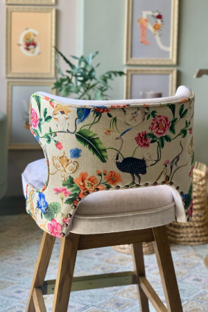 Silla Barra Alta Velvet Elif