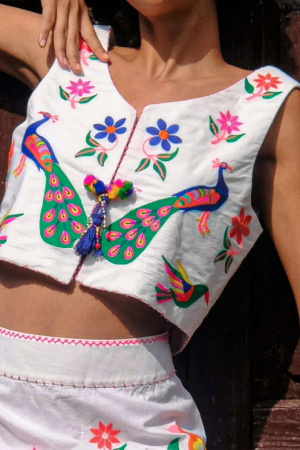 Mayflower Vest  White Rajastan
