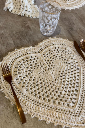 Individual Corazón Crochet