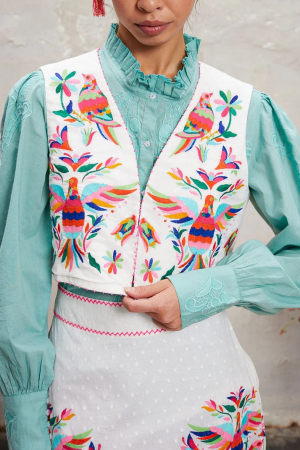 Morning Glory Vest White Mexican