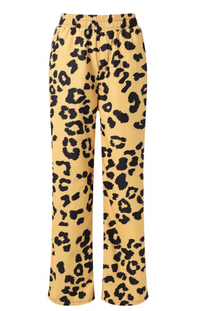 Yellow Cheetah Polyester Pant