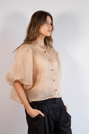 Camisa Seda Eloisa Nude