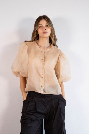 Camisa Seda Eloisa Nude