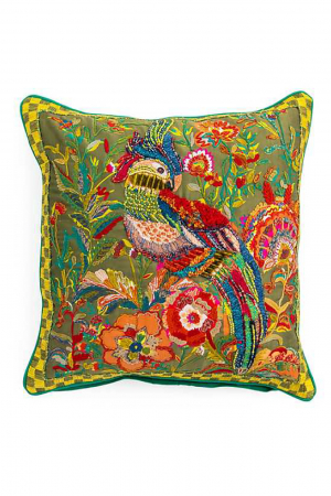 Cockatiel Chartreuse Throw Pillow