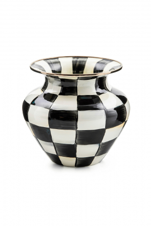 Courtly Check Enamel Vase