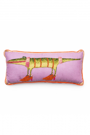 Patience Brewster Gloria Alligator Lumbar Pillow