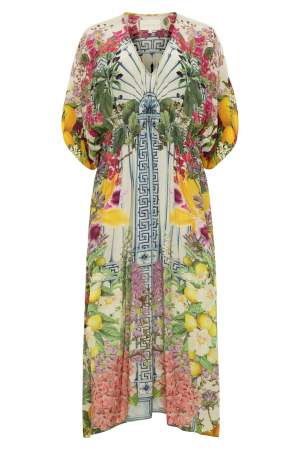 Vestido Guiada Kaftan Floral Greek