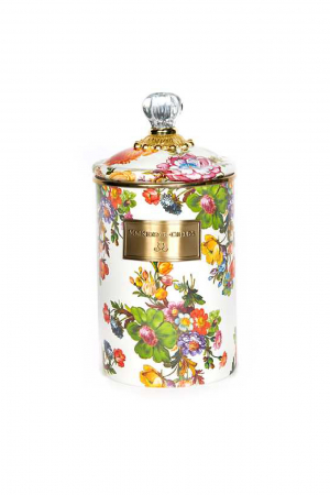 White Flower Market Large Canister l