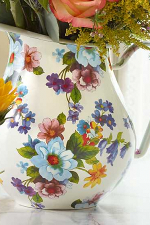 White Flower Market Pitcher