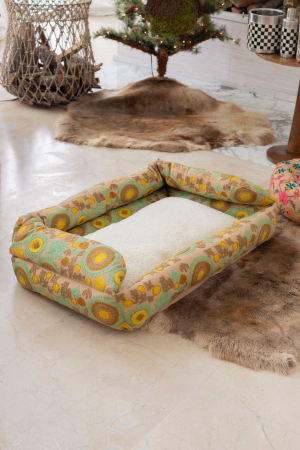 Cama Rectangular Bordada Para Perro