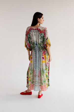 Vestido Guiada Kaftan Floral Greek