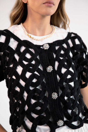 Camisa Crochet Rafaela Black