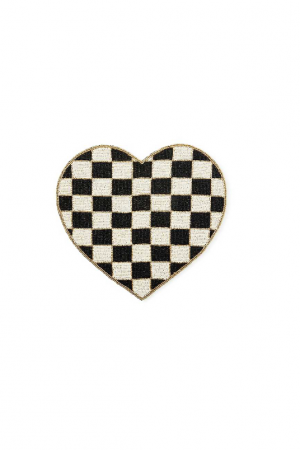 Black and White Check Heart Shaped Placemat