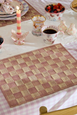 Pink Sinamay Placemats, Set of 4