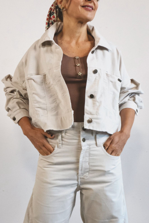 Chaqueta Ballon Velvet Ivory