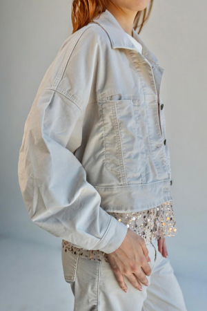 Chaqueta Balloon Velvet Ivory