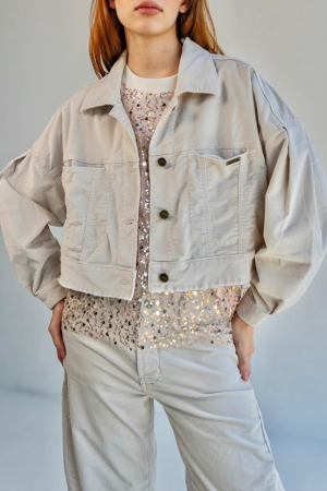 Chaqueta Balloon Velvet Ivory