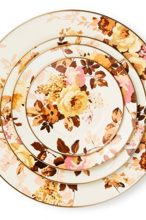 Wild Rose White Salad Plate