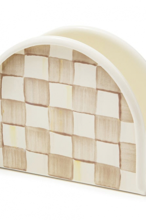 Mocha Check Napkin Holder